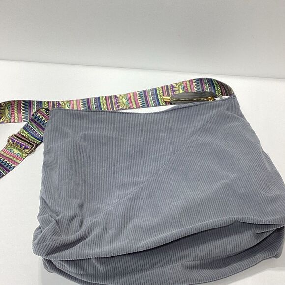 Tucson Corduroy Crossbody Large Bag Dark Gray - Picture 2 of 14